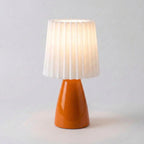 Table Lamp | Pleated Ceramic Shade & Tapered Base