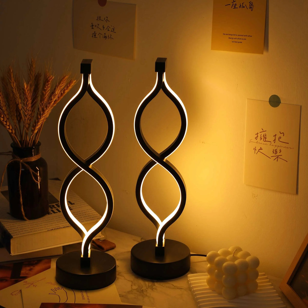 Table Lamp | Sculptural Spiral LED | Dimmable With 3 Color Temperatures
