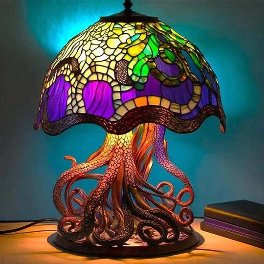Table Lamp | Stained Glass Effect & Warm LED