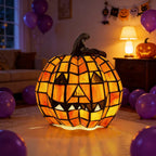 Table Lamp | Stained Glass Jack-O'-Lantern | Plug-In