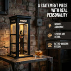 Table Lamp | Vintage Phone Booth Design & Warm Ambient Light | Battery-Powered