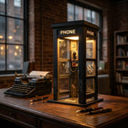 Table Lamp | Vintage Phone Booth Design & Warm Ambient Light | Battery-Powered