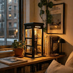 Table Lamp | Vintage Phone Booth Design & Warm Ambient Light | Battery-Powered