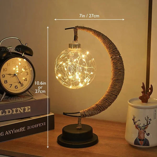 Moon Table Lamp | Realistic Lunar Surface | Cylindrical Base