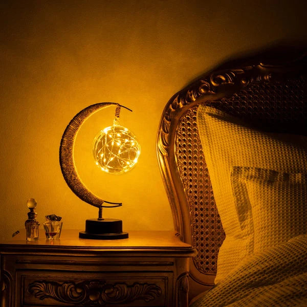 Moon Table Lamp | Realistic Lunar Surface | Cylindrical Base