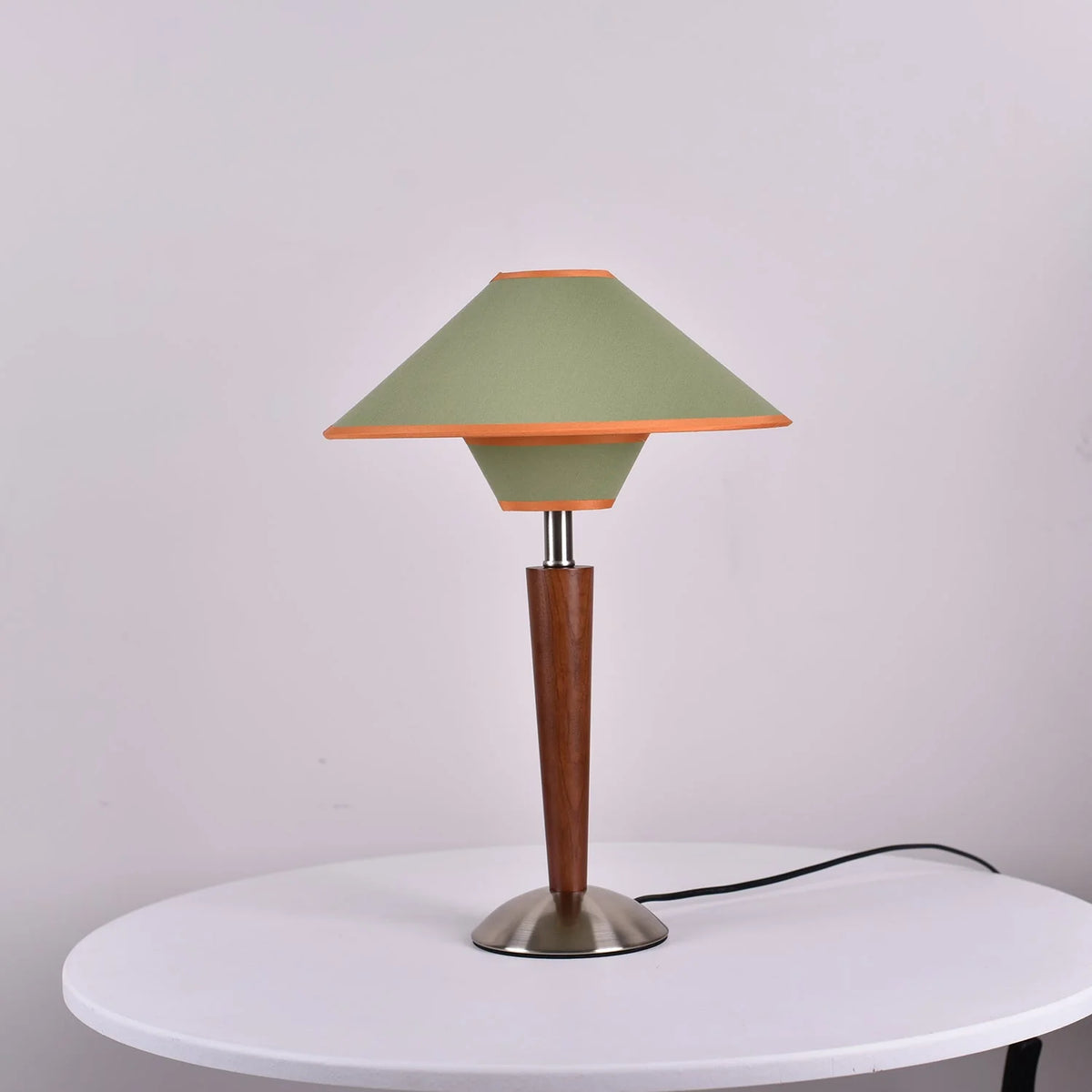 Table Lamp | Wood Base & Fabric Shade | 30 x 44 cm