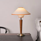 Table Lamp | Wood Base & Fabric Shade | 30 x 44 cm