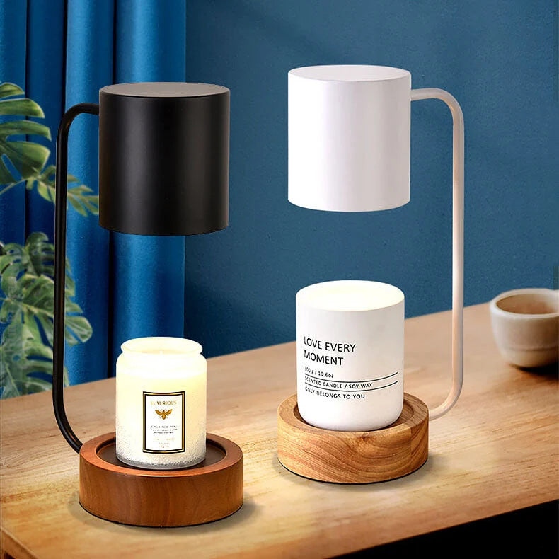 Table Lamp | Wood & Metal With Candle Holder | GU10 Socket