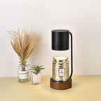 Table Lamp | Wood & Metal With Candle Holder | GU10 Socket