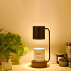 Table Lamp | Wood & Metal With Candle Holder | GU10 Socket