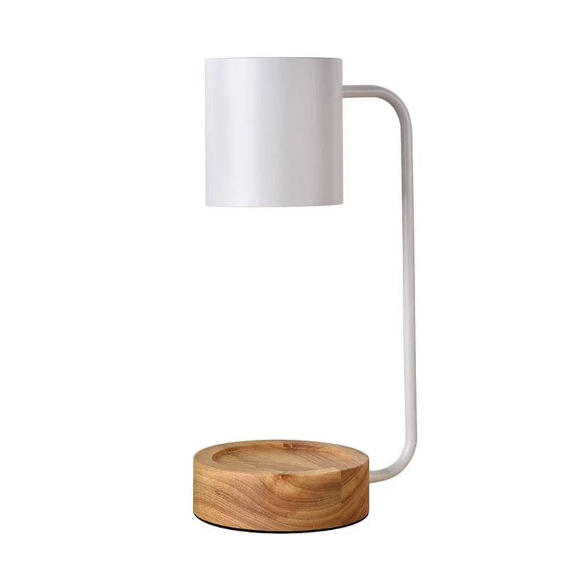 Table Lamp | Wood & Metal With Candle Holder | GU10 Socket