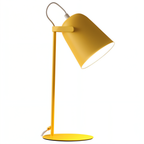 Table Lamp | Cylindrical Iron Base & Rounded Shade | In-Line Cord Switch