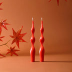 Taper Candle Pair | Sinuous Twist & Drip-Resistant