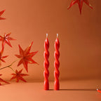 Taper Candle Pair | Sinuous Twist & Drip-Resistant