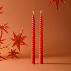 Taper Candle Pair | Sinuous Twist & Drip-Resistant