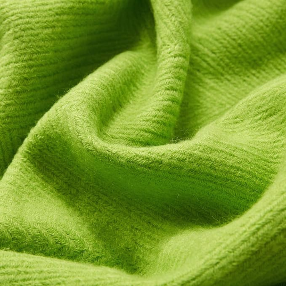 Throw Blanket | Chunky Knit & Tassel Edges | 51 x 94 in