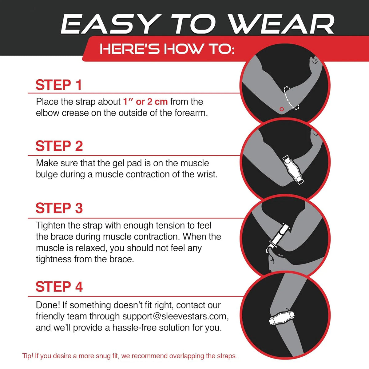 Tennis Elbow Brace | Adjustable Targeted Compression & Sweat-Absorbent