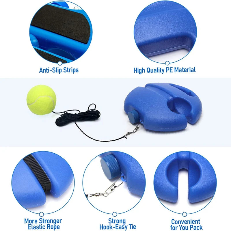 Tennis Trainer | Heavy-Duty Base & Elastic Rope