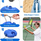 Tennis Trainer | Heavy-Duty Base & Elastic Rope