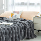 Throw Blanket | Reversible Bubble-Textured Faux Fur