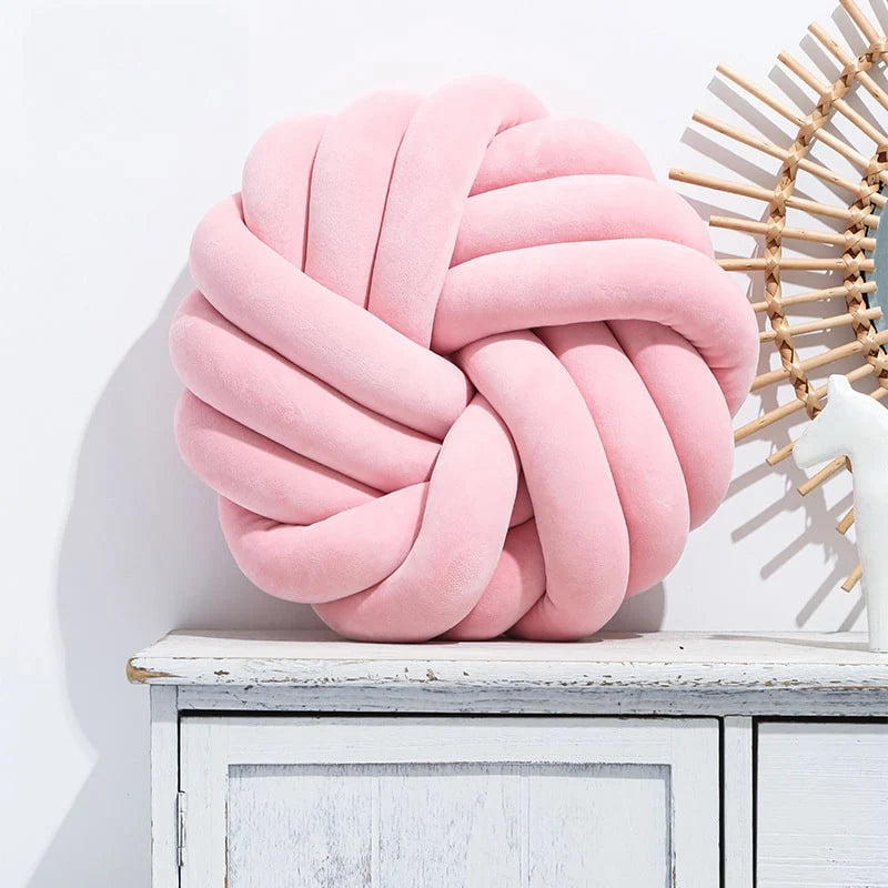 Throw Pillow | Knotted Ball & Plush Velvet