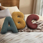 Throw Pillow | Sherpa Plush Letter | 38 x 30 cm