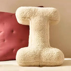 Throw Pillow | Sherpa Plush Letter | 38 x 30 cm