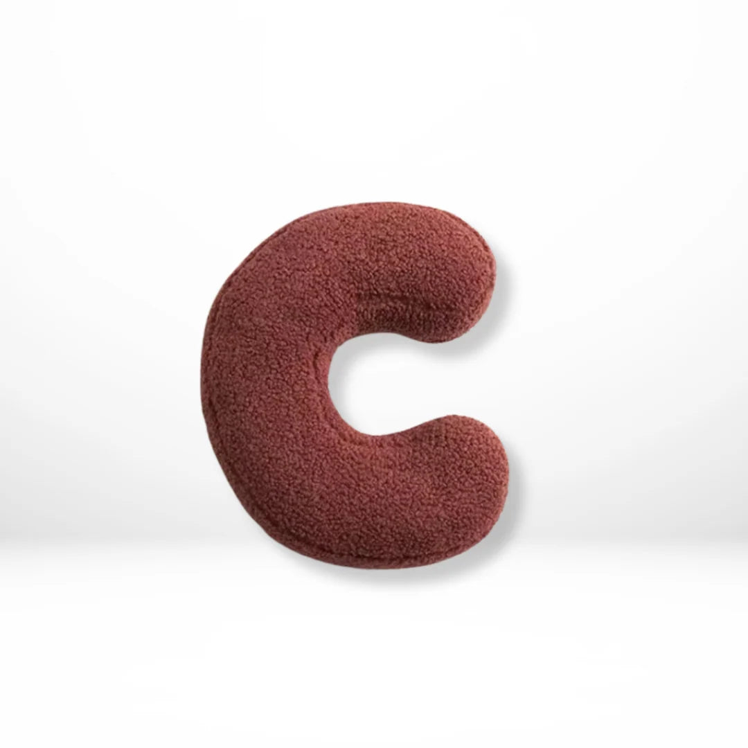 Throw Pillow | Sherpa Plush Letter | 38 x 30 cm