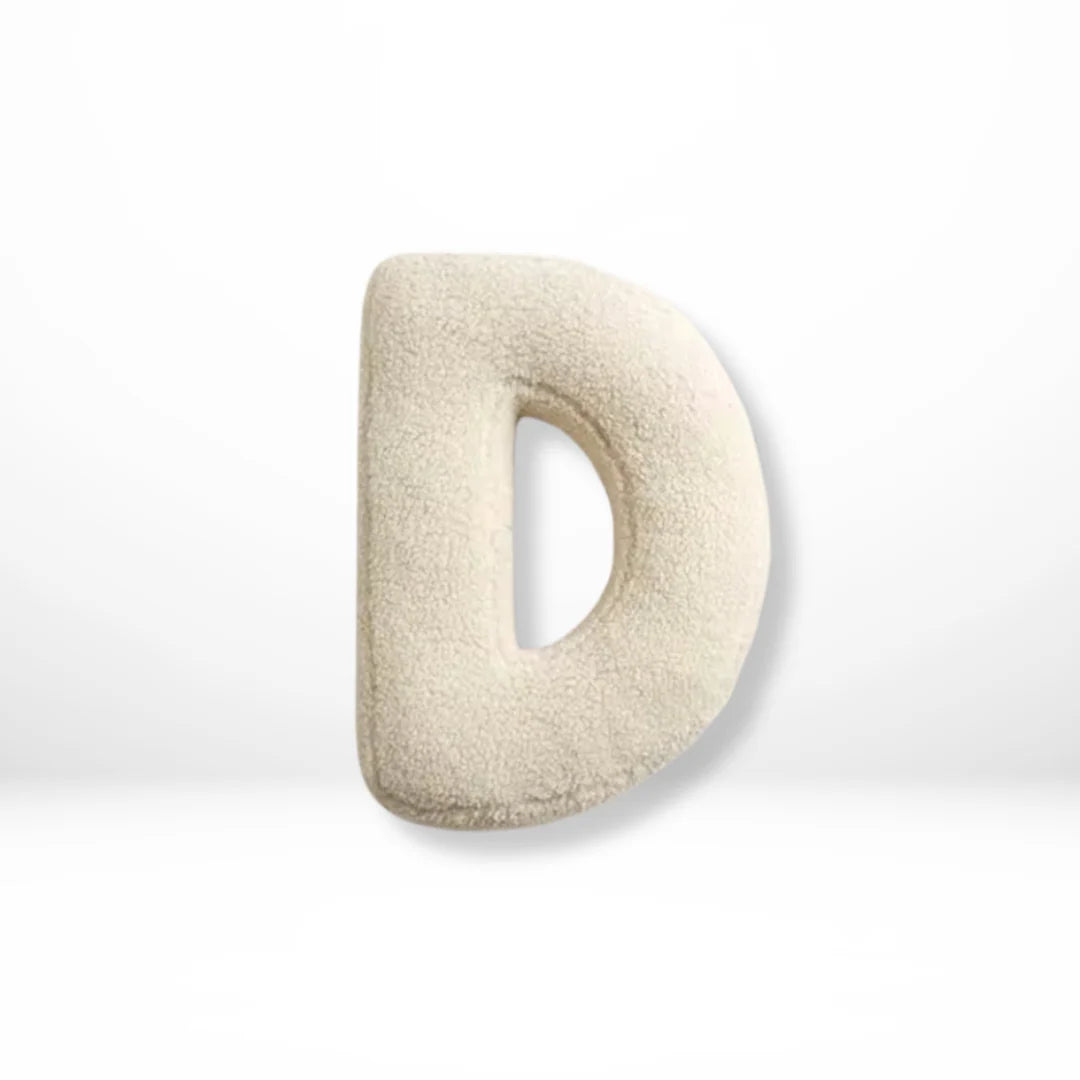 Throw Pillow | Sherpa Plush Letter | 38 x 30 cm