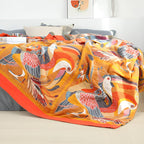 Throw Blanket | Reversible Toucan Print | Soft Cotton Gauze