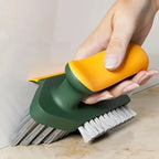 Tile Brush | V-Shaped Bristles & Built-In Scraper