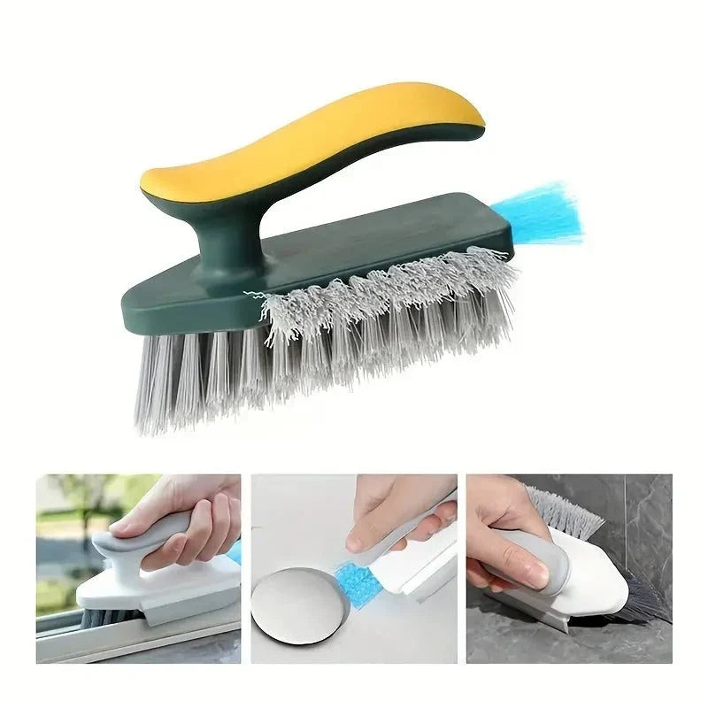 Tile Brush | V-Shaped Bristles & Built-In Scraper