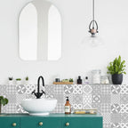 Tile Pattern Wall Stickers | Peel-And-Apply European-Inspired | 24-Piece Set