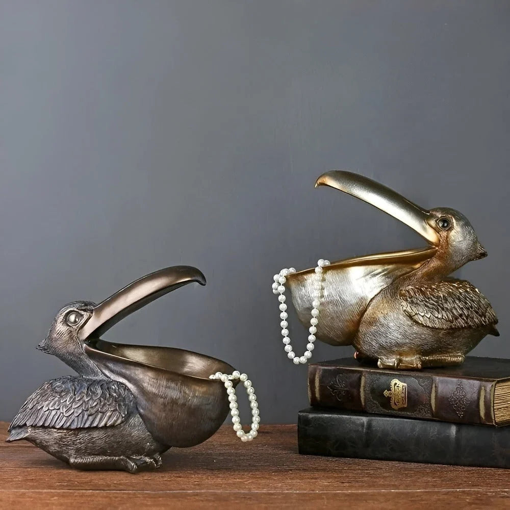 Toucan Storage Sculpture | Decorative Resin | Open Beak Storage Bowl