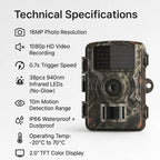 Trail Camera | Infrared Night Vision & Motion-Activated