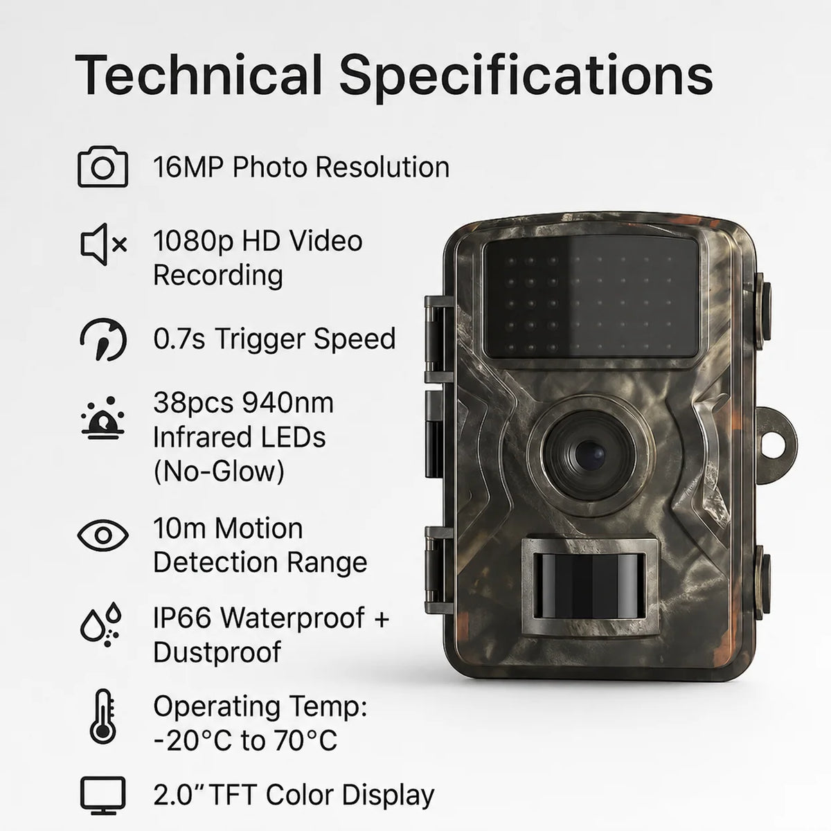 Trail Camera | Infrared Night Vision & Motion-Activated