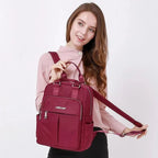 Travel Backpack Purse | USB Charging Port & Waterproof Nylon