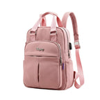 Travel Backpack Purse | USB Charging Port & Waterproof Nylon