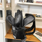 Travel Backpack | Water-Resistant Leather & Multiple Compartments | Fits 15-Inch Laptop