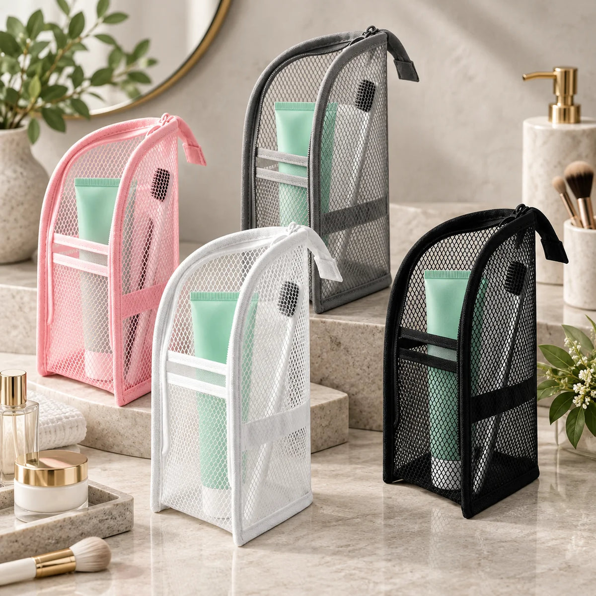 Travel Toiletry Bag | Self-Standing & Easy-Access | Multiple Compartments