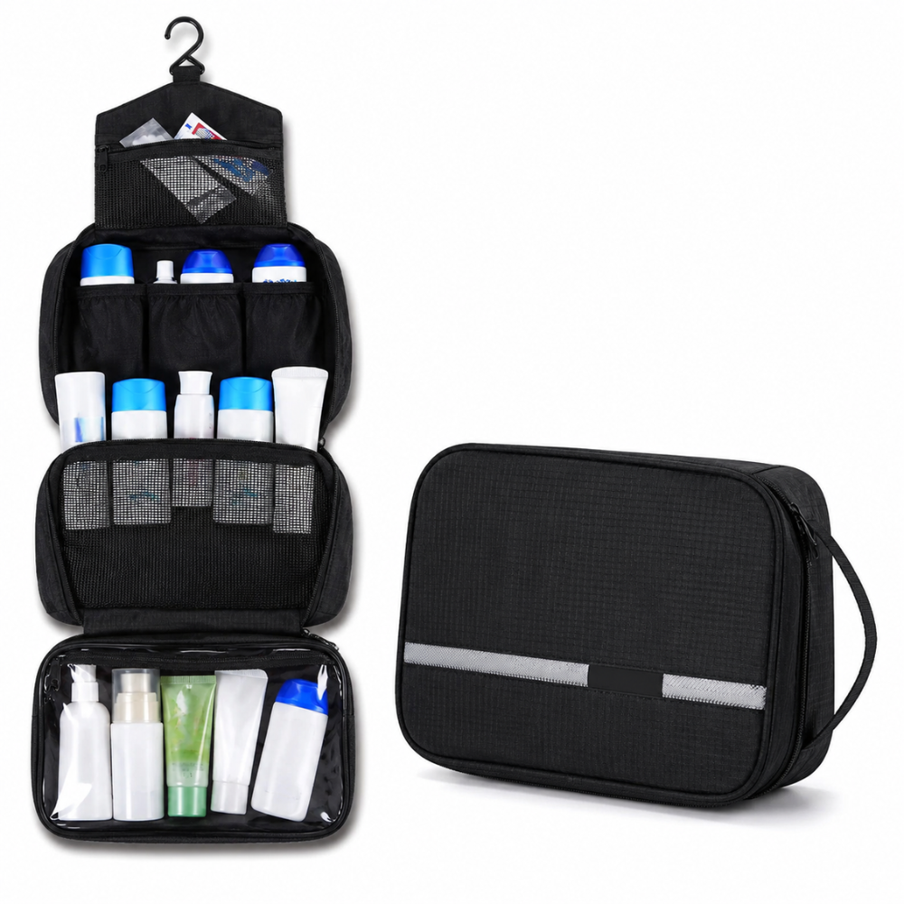 Travel Toiletry Bag | Multiple Interior Compartments | Side Carry Handle