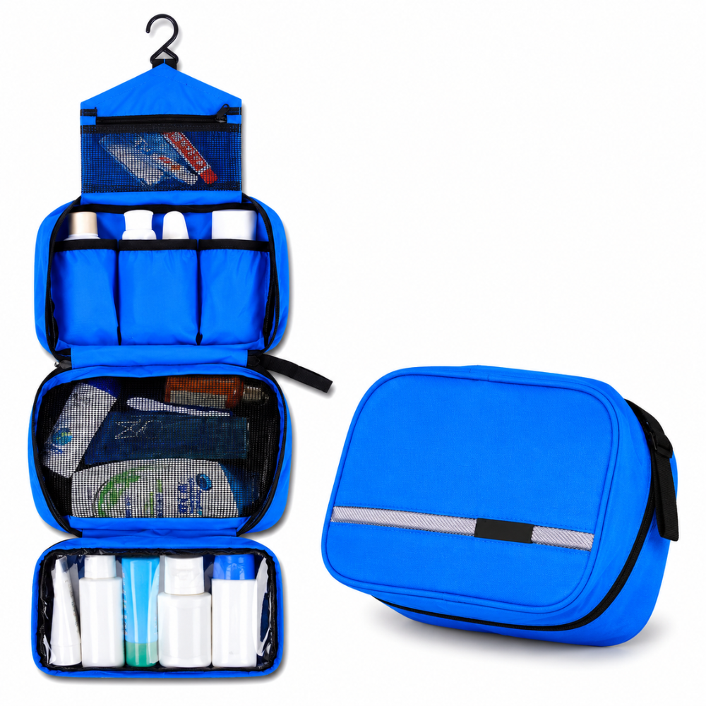 Travel Toiletry Bag | Multiple Interior Compartments | Side Carry Handle