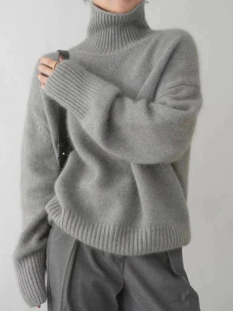 Turtleneck Sweater | Organic Merino Wool | Soft & Warm Loose Fit