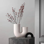 Flower Vase | U-Shaped Ceramic | Smooth Finish