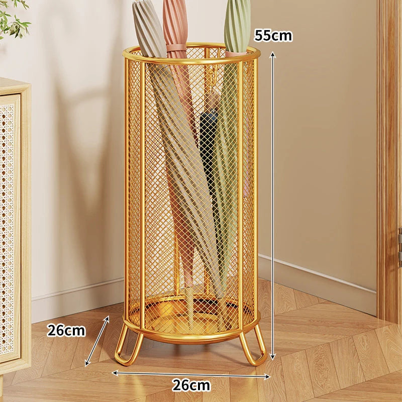 Umbrella Stand | Powder-Coated Metal Mesh & Elevated Base