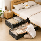 Under-Bed Storage Box | Transparent Lid & Foldable Design | Space-Saving