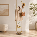 Valet Stand | Sculptural Arch Frame & Marble Base | Built-In Tray