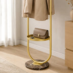 Valet Stand | Sculptural Arch Frame & Marble Base | Built-In Tray