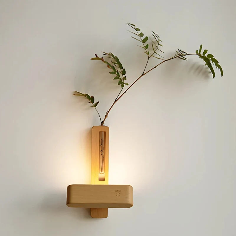 Vase Wall Light | Rechargeable & Dimmable | 360° Rotatable Head & Built-In Vase