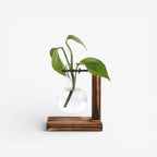 Tabletop Vase | Bulbous Body & Curved Base | Brown Finish